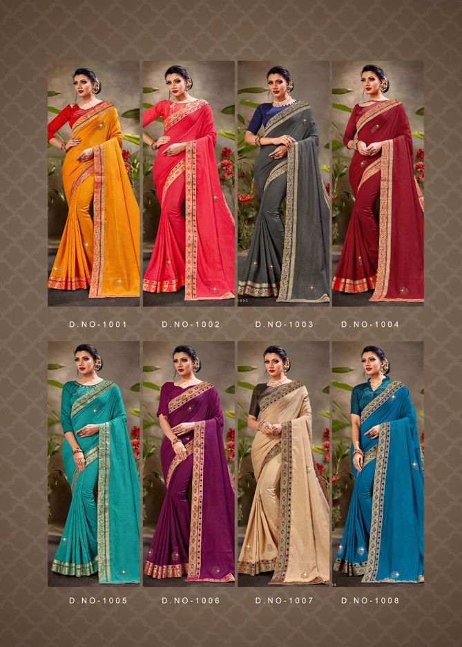 Ronisha Flavour Latest Fancy Heavy Wedding Wear Vichitra silk Sarees Collection
